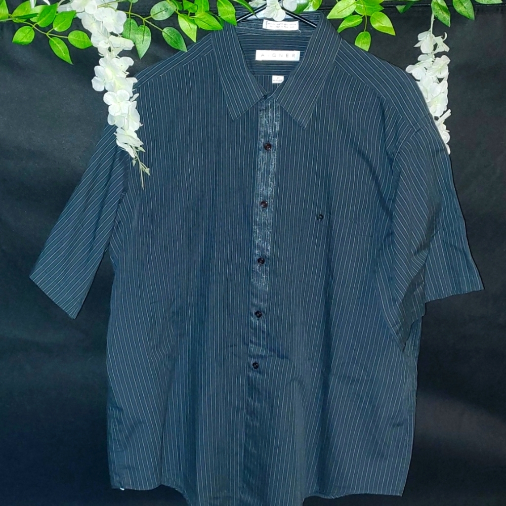 Short Sleeved Button Up Black Green